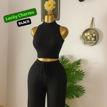 Stylish Black Two-Piece Set