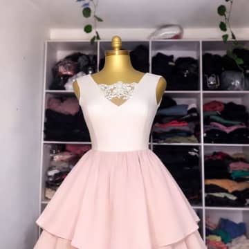 Elegant Pink Layered Dress