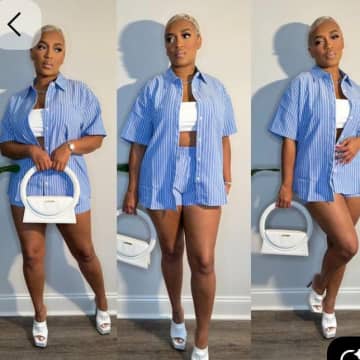 Stylish Blue Striped Outfit