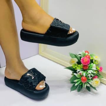 Stylish Black Slip-On Sandals